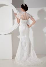 Modest High-neck Lace Wedding Dress For 2014 Wedding Wear