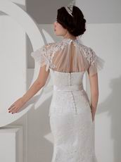 Modest High-neck Lace Wedding Dress For 2014 Wedding Wear