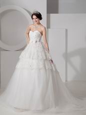 Popular Sweetheart Puffy A-line Layers Wedding Dress Factory