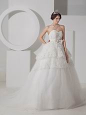 Popular Sweetheart Puffy A-line Layers Wedding Dress Factory