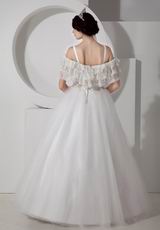 Beautiful Spaghetti Straps Lace Decorate Casual Wedding Dress