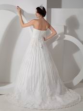 Unique Strapless 2014 Wedding Bridal Gown With Chapel Train