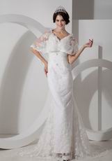 New Style Spaghetti Straps Lace Wedding Dress And Jacket