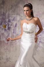 Simple Sweetheart Mermaid Pleated Wedding Bridal Dress