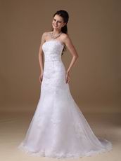 Appliques Decorate Affordable Slim Wedding Dresses Classical