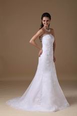 Appliques Decorate Affordable Slim Wedding Dresses Classical