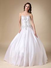 Wonderful Sweetheart Appliqued Puffy Bridal Gowns Dress