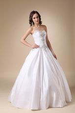 Wonderful Sweetheart Appliqued Puffy Bridal Gowns Dress