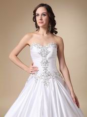 Wonderful Sweetheart Appliqued Puffy Bridal Gowns Dress