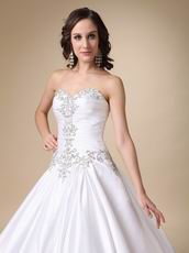 Wonderful Sweetheart Appliqued Puffy Bridal Gowns Dress