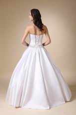 Wonderful Sweetheart Appliqued Puffy Bridal Gowns Dress