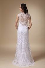 Modest Straps Trimed Mermaid Lace Wedding Dress For Lady