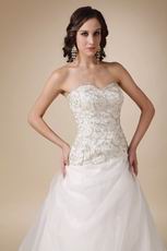 Sweetheart Appliqued Bridal Classical Style Wedding Gown