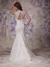 Inexpnesive Mermaid Wide Straps Wedding Dress With Beads
