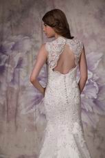 Inexpnesive Mermaid Wide Straps Wedding Dress With Beads