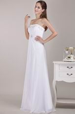 Strapless Ruched Floor Length Chiffon Wedding Dress For 2014