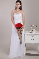 Strapless Ruched Floor Length Chiffon Wedding Dress For 2014