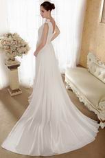 Bowknot Design Ivory Chiffon Wedding Dress For Bride Wear