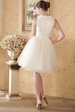 Unique Cream A-line Knee Length Short Cocktai Wedding Dress