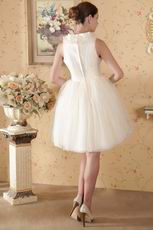 Unique Cream A-line Knee Length Short Cocktai Wedding Dress