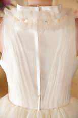 Unique Cream A-line Knee Length Short Cocktai Wedding Dress