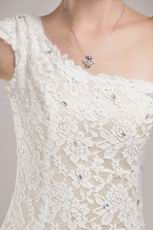 One Shoulder Skirt Lace Wedding Bridal Dress By Designer