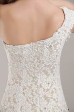 One Shoulder Skirt Lace Wedding Bridal Dress By Designer