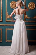 Popular One Shoulder Cascade Ruffle Ivory Wedding Bridal Dress