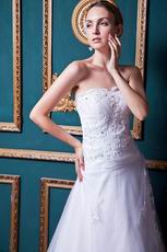 Romantic Sweetheart Applique Dropped White Bridal Wedding Gown