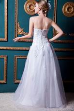 Romantic Sweetheart Applique Dropped White Bridal Wedding Gown