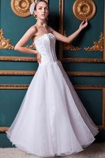 White Inexpensive Floor Length A Wedding Dress On Sale