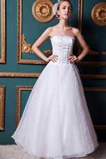 White Inexpensive Floor Length A Wedding Dress On Sale