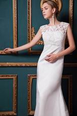 Scoop Appliques Mermaid Chapel Ivory Wedding Dress Petite