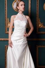 Exquisite Halter Applique Beading Lace Wedding Dress Sale