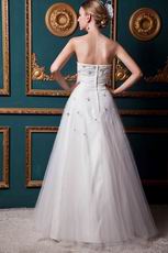 Classic Strapless A-line Ivory Tulle Wedding Dress Online