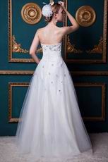 Classic Strapless A-line Ivory Tulle Wedding Dress Online