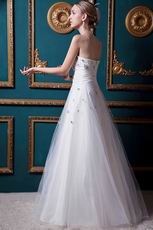 Classic Strapless A-line Ivory Tulle Wedding Dress Online