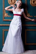 Perfect Square Cap Sleeves White Wedding Dress In Indiana