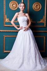 Brand New Zip White Church White Wedding Dress With Applique