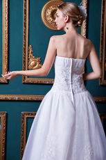 Brand New Zip White Church White Wedding Dress With Applique