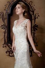 Affordable Princess Discount Lace Wedding Dress Button Back