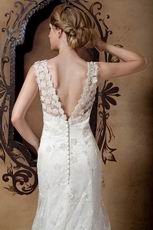 Affordable Princess Discount Lace Wedding Dress Button Back