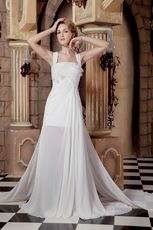 Western Straps Square Ivory Chiffon Lace Wedding Bridal Dresses