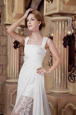 Western Straps Square Ivory Chiffon Lace Wedding Bridal Dresses