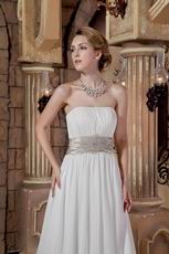 Affordable Strapless Ivory Chiffon Outdoor Wedding Dress 2014