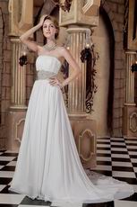 Affordable Strapless Ivory Chiffon Outdoor Wedding Dress 2014