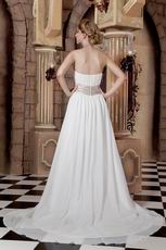 Affordable Strapless Ivory Chiffon Outdoor Wedding Dress 2014