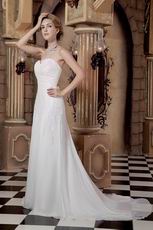 Purchase Sequin Fabrci Ivory Wedding Dress With Side Drapping