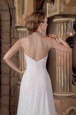 Purchase Sequin Fabrci Ivory Wedding Dress With Side Drapping