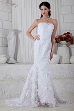 New Style Mermaid Fishtail Skirt White Lace Bridal Gown